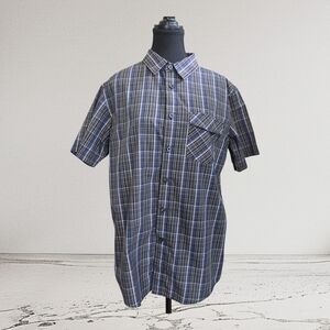 Oakley Blue Casual Button Down Shirt Lightweight Cotton Size Med